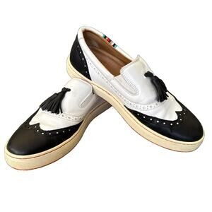 Royal Albartross Women Golf Shoes Black White Leather Wing Tip 7